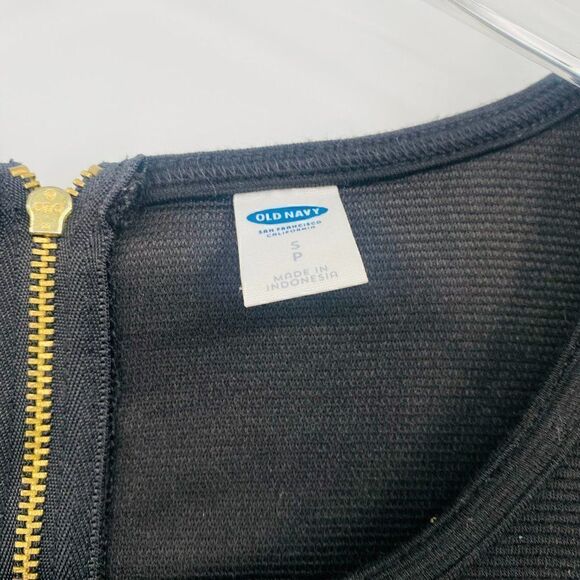 Old Navy Size Small Black Ribbed Short Sleeve Mini Sheath Dress - Picture 6 of 9